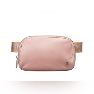 Lululemon Everywhere Belt Bag 1L Wordmark Pink Mist/Silver /White Opal